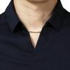 Men's Classic Fit Solid Polo Shirt Casual Regular Fit Solid Stretch T-Shirt Lightweight Athletic Golf Shirts (Dark Blue,3X-Large) view 3