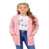 Batermoon Girls' Cardigan Sweaters Kids Cable Knit Casual Oversized Open Front Knitted Outerwear with Pocket Pink view 3