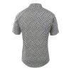 Maiyifu-GJ Men Zip Up Color Block Polo Shirt Graphic Casual Slim Fit Lapel Neck Shirts Short Sleeve 1/4 Zip Printed T-Shirts (Black 2,3X-Large) view 3