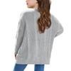 Batermoon Girls' Cardigan Sweaters Kids Cable Knit Casual Oversized Open Front Knitted Outerwear with Pocket Gray view 2