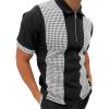 Men Printed Zipper Muscle Polo Shirts Short Sleeve Quarter Zip Graphic Tees Casual Slim Fit Summer T Shirts Tops (Black,Medium) view 1