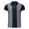 Maiyifu-GJ Men Zip Up Color Block Polo Shirt Graphic Casual Slim Fit Lapel Neck Shirts Short Sleeve 1/4 Zip Printed T-Shirts (Blue,Large) view 1