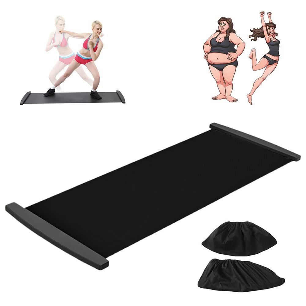 SFNTION Slide Board for Workout with End Stops Anti Slip Slide Mat Training for Leg, Pot Training Fitness and Improve Balance Ability