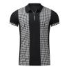 Maiyifu-GJ Men Zip Up Color Block Polo Shirt Graphic Casual Slim Fit Lapel Neck Shirts Short Sleeve 1/4 Zip Printed T-Shirts (Black 1,XX-Large) view 1