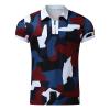 Maiyifu-GJ Men Zip Up Color Block Polo Shirt Graphic Casual Slim Fit Lapel Neck Shirts Short Sleeve 1/4 Zip Printed T-Shirts (Color,Medium) view 1