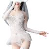 DGHM-JLMY Womens Lace Short panties Bohemia Wedding printing Bridal Veil Ivory Spaghetti Strap Wedding Headpiece Dresses (White,Large) view 1