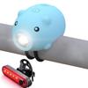 AaiLucky Kids Bike Lights for Night Riding, Girls Bike Horn and Light 2 in 1, Rechargeable Bicycle Scooter Headlight and Tail Light Set for Boys Adults, 3 Lighting Mode, Cute Bicycle Accessories view 1