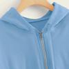 Women Casual Cropped Zip Up Hoodie Cute Crop Top Y2K Teen Girls Trendy Lightweight Crop Jacket Long Sleeve Sweatshirt Blue view 3