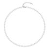 Aleasha 6mm Faux Pearl Necklace for Women Men 18" Round White Pearl Strand Wedding Jewelry (6mm,18", White) view 1