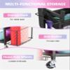 Mythinglogic Weight Rack for Dumbbells, Home Gym Storage for Yoga Mat Dumbbells Kettlebells and Strength Training Equipment, Dumbbell Rack with Wheels and Hanging Hooks (Black) view 3