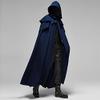 hhaappyy Men's Halloween Hooded Robe Cloak Full Length Cape Knight Fancy Cool Cosplay Costume Retro Gothic Hooded Cloak Capes, Blue view 2