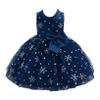Kaerm Girls Sleeveless Snowflake Printed Christmas Dress Princess Pageant Birthday Party Ball Gown Dark Blue 9-12 Months view 1