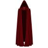 hhaappyy Men Halloween Costumes Adults,Medieval Hooded Gothic Devil Knight Robe Cloak Vampires Cosplay Cloak Hooded Capes, Red, 5X-Large view 1