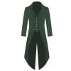 hhaappyy Mens Gothic Tailcoat Jacket Vintage Steampunk Victorian Long Coat Halloween Costumes Medieval Renaissance Coats view 2