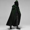 hhaappyy Men's Halloween Hooded Robe Cloak Full Length Cape Knight Fancy Cool Cosplay Costume Retro Gothic Hooded Cloak Capes, Green, X-Large view 2