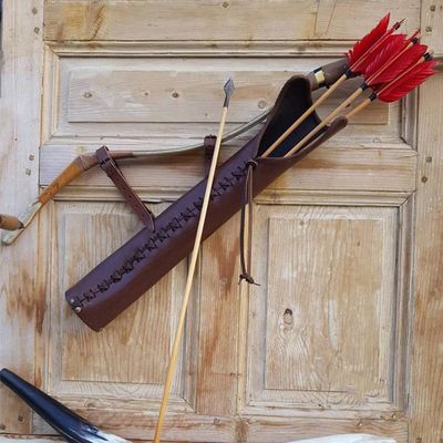 ZXKYZR8 Medieval Vintage Archery Quiver, Leather Waist Belt Arrow Holder Bow Shooting Hunting Steampunk Quiver Cosplay Costume Accessories, Gifts for Archery Lovers