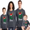 Christmas Initial Name Buffalo Plaid Shirt Matching Family Toddler Girl Boy Long Sleeve Shirt Dark Grey Heather view 2