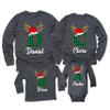 Christmas Initial Name Buffalo Plaid Shirt Matching Family Youth Boy Girl Long Sleeve Shirt Dark Grey Heather view 1