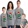 Christmas Initial Name Buffalo Plaid Shirt Matching Family Youth Boy Girl Long Sleeve Shirt Athletic Heather view 2