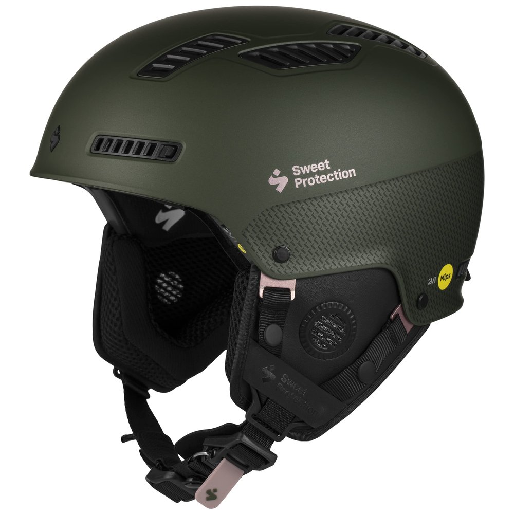 Sweet Protection Igniter 2Vi MIPS Ski Helmet - Lightweight, Highly Ventilated Hard Shell Adjustable Snowboarding Helmet, Matte Thyme Metallic, Small/Medium