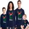 Christmas Initial Name Buffalo Plaid Shirt Matching Family Youth Boy Girl Long Sleeve Shirt Navy view 2