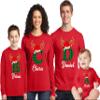 Christmas Initial Name Buffalo Plaid Shirt Matching Family Youth Boy Girl Long Sleeve Shirt Red view 2