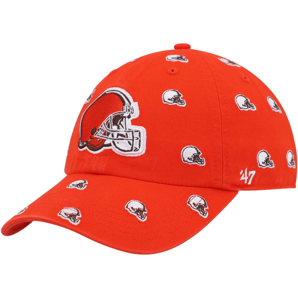 47 Women's Orange Cleveland Browns Confetti Clean Up Logo Adjustable Hat