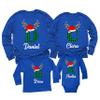 Christmas Initial Name Buffalo Plaid Shirt Matching Family Youth Boy Girl Long Sleeve Shirt Royal view 1