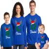 Christmas Initial Name Buffalo Plaid Shirt Matching Family Youth Boy Girl Long Sleeve Shirt Royal view 2