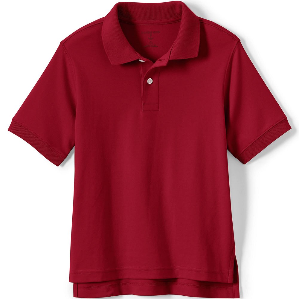 Lands' End Uniform Kids Short Sleeve Interlock Polo Red Kids X-Small