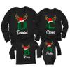 Christmas Initial Name Buffalo Plaid Shirt Matching Family Toddler Girl Boy Long Sleeve Shirt Black view 1