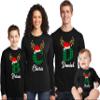 Christmas Initial Name Buffalo Plaid Shirt Matching Family Toddler Girl Boy Long Sleeve Shirt Black view 2