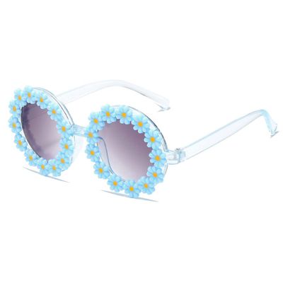 Round Flower Sunglasses for Girls Flower Shaped Cute Glasses UV 400 Protection Outdoor Beach Girl Boy