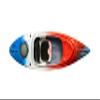 Perception Kayaks Flash 9.5 | Sit Inside Kayak for Fishing and Fun | Two Rod Holders | Multi-Function Dash | 9' 6" | Red White Blue view 1
