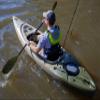 Perception Kayaks Flash 9.5 | Sit Inside Kayak for Fishing and Fun | Two Rod Holders | Multi-Function Dash | 9' 6" | Red White Blue view 3