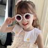 Round Flower Sunglasses for Girls Flower Shaped Cute Glasses UV 400 Protection Outdoor Beach Girl Boy Gifts view 3