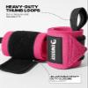 DMoose Wrist Straps for Weightlifting 12 and 18 Inches Thumb Loops with Wrist Support for Workouts Powerlifting Wrist Straps for Weight Lifting Men and Women Pink view 4