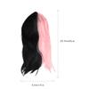 CALLARON 25.6 Inch Half Pink Half Black Synthetic Hair Wig Long Straight Color-Blocking Wig for Women Cosplay Festival Party view 2