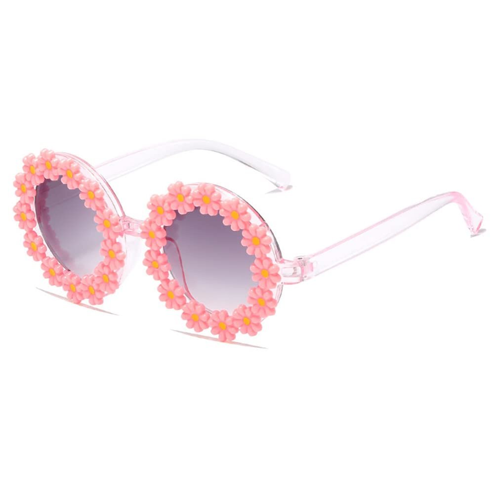 FBHLZ Round Flower Sunglasses for Girls Flower Shaped Cute Glasses UV 400 Protection Outdoor Beach Girl Boy