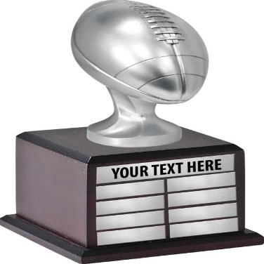 Crown Awards 16" Jumbo Championship Silver Football Perpetual Award Prime