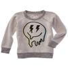 CHASER Boy's Drippy Smiles Cozy Knit Crew Neck (Toddler/Little Kids) Heather Grey 5 Little Kid view 1