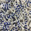 Champ Striped Plastic Golf Tees - Zarma My Hite FLYtee - 100 Count, 2 3/4"- White/Blue with Stripes - Improved Durability and Distance - 5X More Durable Than Wood view 1