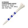 Champ Striped Plastic Golf Tees - Zarma My Hite FLYtee - 100 Count, 2 3/4"- White/Blue with Stripes - Improved Durability and Distance - 5X More Durable Than Wood view 2