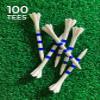 Champ Striped Plastic Golf Tees - Zarma My Hite FLYtee - 100 Count, 2 3/4"- White/Blue with Stripes - Improved Durability and Distance - 5X More Durable Than Wood view 4