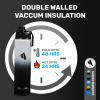 Avispa Double Walled Food Grade Stainless Steel Water Bottles, 24 oz Leak Proof Insulated Water Bottle with Spout Lid (Black & White) view 3