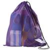 Sporti Swimming Equipment Bags, Mesh Drawstring Backpack, Swim Bag for Swimmers, Mesh Backpack for Beach, Gym and Workout Gear - Mesh Bag with Zipper Pocket - Purple view 1