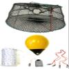 KUFA Sports Tower Style Prawn Trap with 5/16" x400' Composited Sinking Line, 1/4" mesh Size Bait Bag, Harness & Yellow Float Combo (CT77+PBM30Y+HA2) view 1