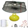 KUFA Sports Tower Style Prawn Trap with 5/16" x400' Composited Sinking Line, 1/4" mesh Size Bait Bag, Harness & Yellow Float Combo (CT77+PBM5+HA2) view 1