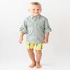 RUGGEDBUTTS Boys UPF50+ Sun Protection Animal Swim Trunks - Jawsome, 3-6m view 3