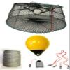 KUFA Sports Tower Style Prawn Trap with 400' Rope, Yellow Float, Bait Bag & Harness Combo (CT77+PBQ30Y+HA2) view 1